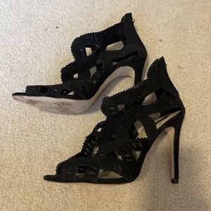 Zara heels, black, size 41 (US size 10). Suede. Like new.